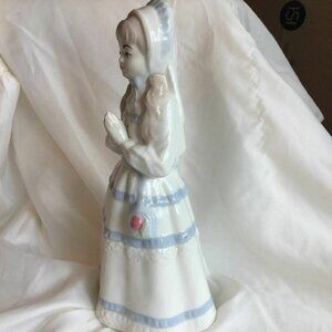 Sanbo Porcelain Blue & White Figurine of a Girl